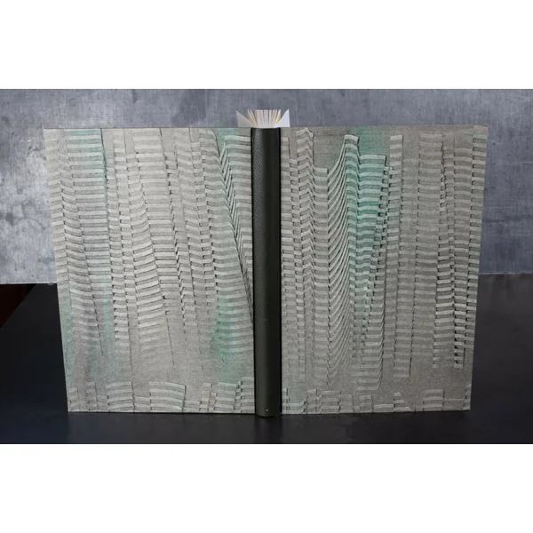 Cahier dos cuir série papiers à la colle
