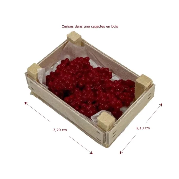 Cerises dans une cagette bois