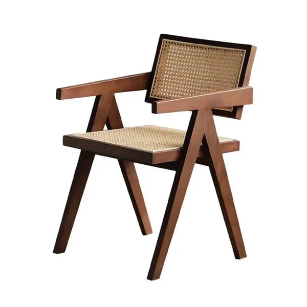 Chaise en bois de chêne et cannage en rotin naturel