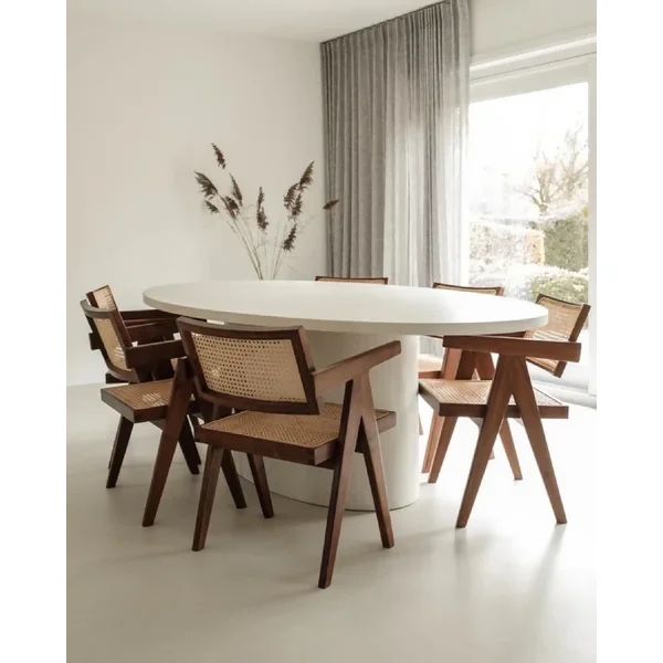 Chaise en bois de chêne et cannage en rotin naturel