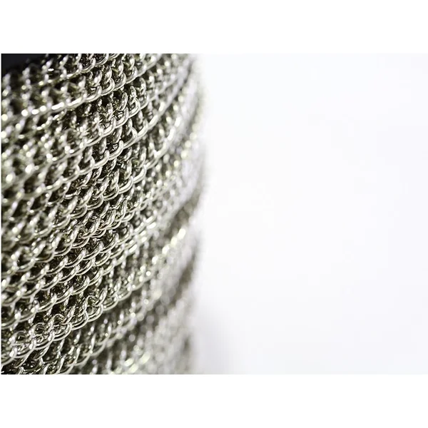 Chaîne gourmette 3,7 mm couleur argent x 20 cm
