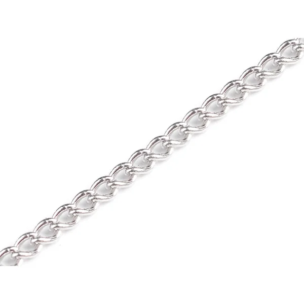Chaîne gourmette 3,7 mm couleur argent x 20 cm