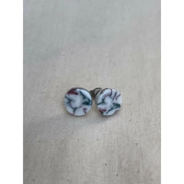 Clous d'oreille en porcelaine collection Marble duo pour femme