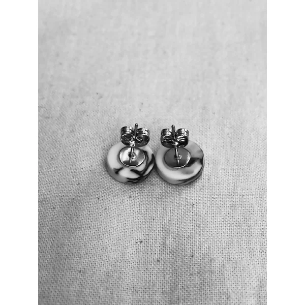 Clous d'oreille en porcelaine collection Marble Uno pour femme