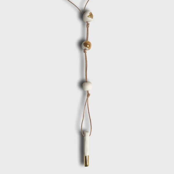 Collier gouttes d'or en porcelaine