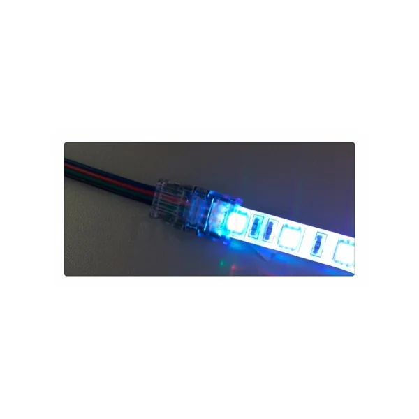 Connecteur pour connecter un câble 4 fils sur un ruban led RGB