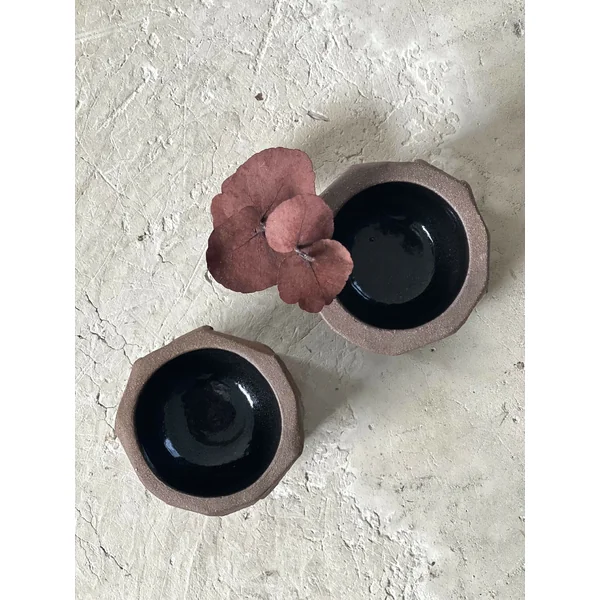 Contenant ouvert ROCHER, émail TENMOKU