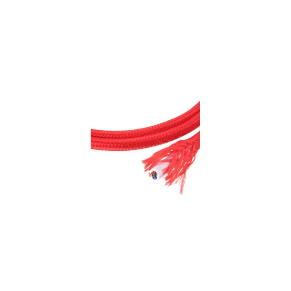 Cordon rouge gaine tissée 2X0.75 vendu au m