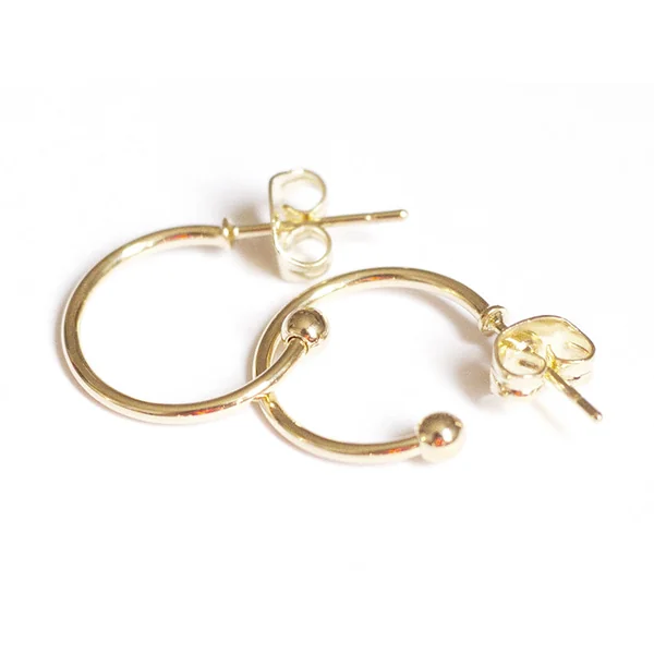 Créoles -15 mm - laiton doré à l'or fin 24K