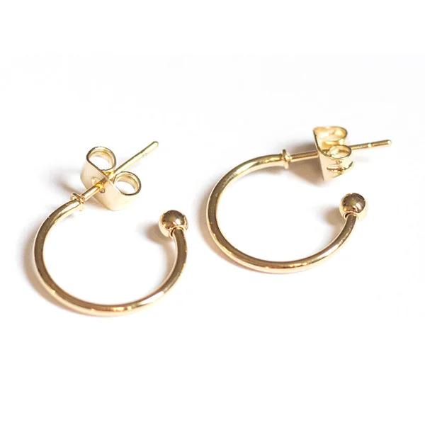 Créoles -15 mm - laiton doré à l'or fin 24K