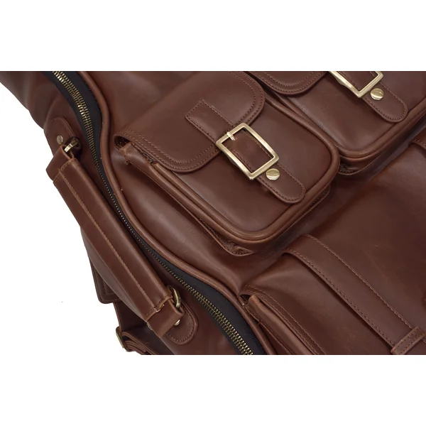 Deluxe Leather Electric Bass Bag - Medium Brown