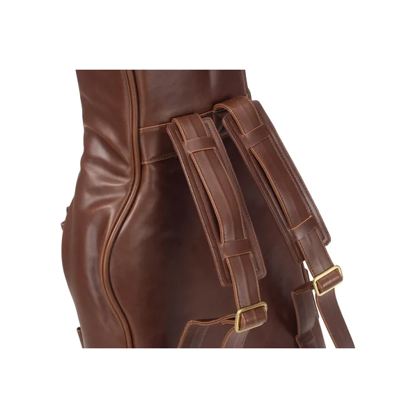 Deluxe Leather Electric Bass Bag - Medium Brown
