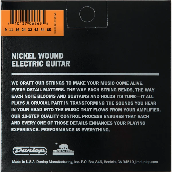 DEN0965 8-String Performance+ Nickel Wound Electric Guitar Strings 9-65 - jeu de 8 cordes