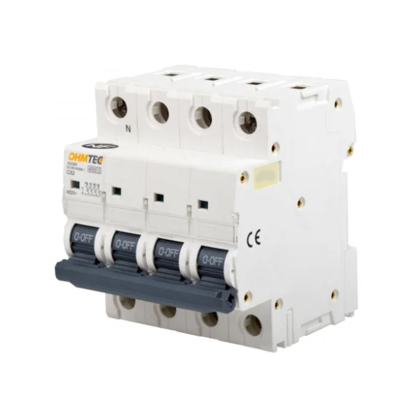 Disjoncteur tétrapolaire 16A 4.5KA Ohmtec courbe C