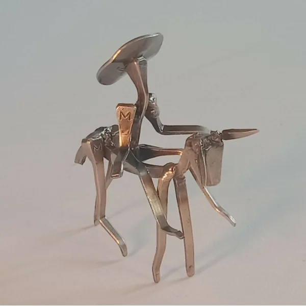 Don Quichotte et Sancho Panza. Évocation humoristique en acier