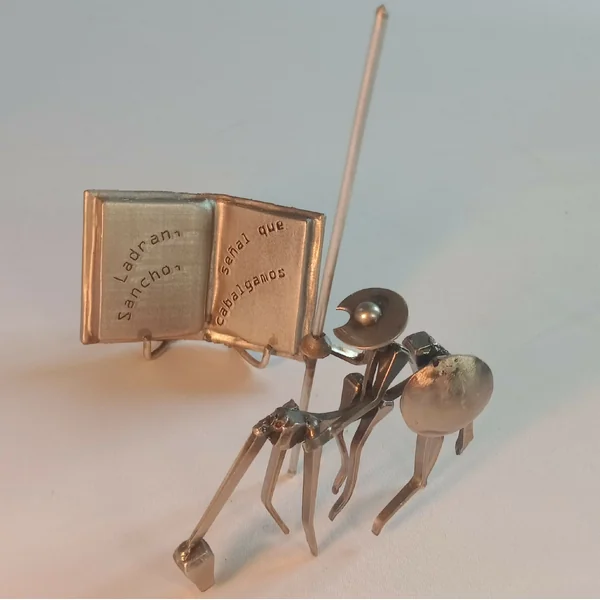 Don Quichotte et Sancho Panza. Évocation humoristique en acier