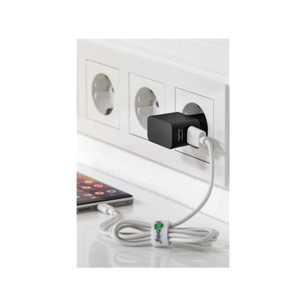 Double chargeur USB noir 2.4A