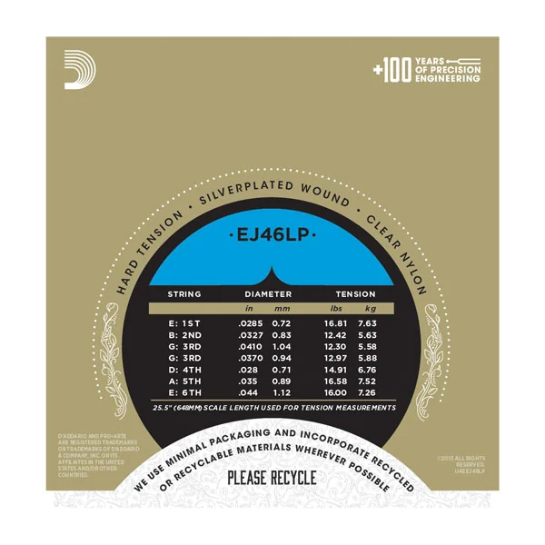 EJ46LP Pro Arte Classical Lightly Polished - jeu de 6 cordes