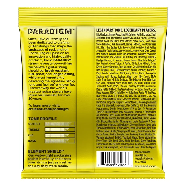 Electric (6) 2027 Paradigm Beefy Slinky 11-54 - jeu de 6 cordes