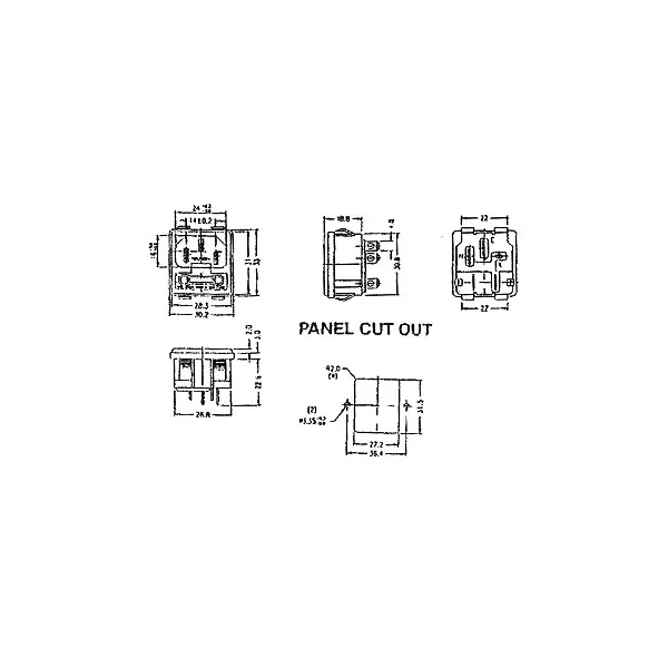Embase IEC mâle pour chassis avec porte fusible