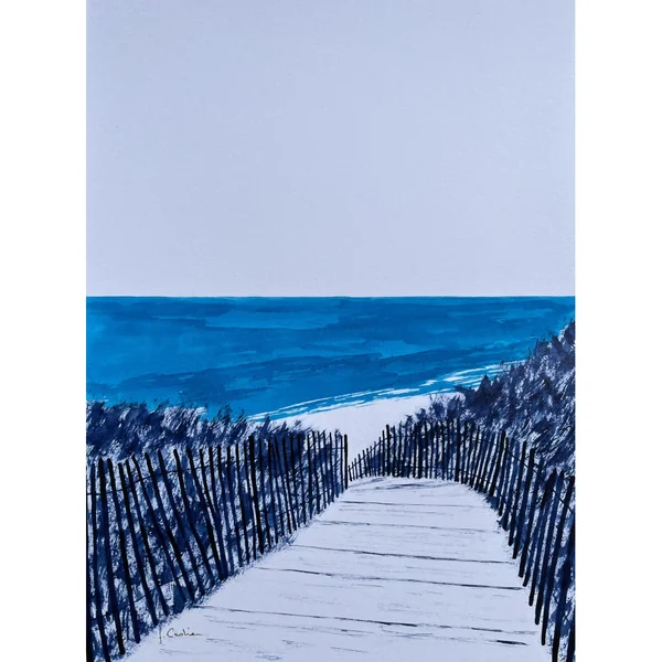 "Encre bicolore-Bord de mer"