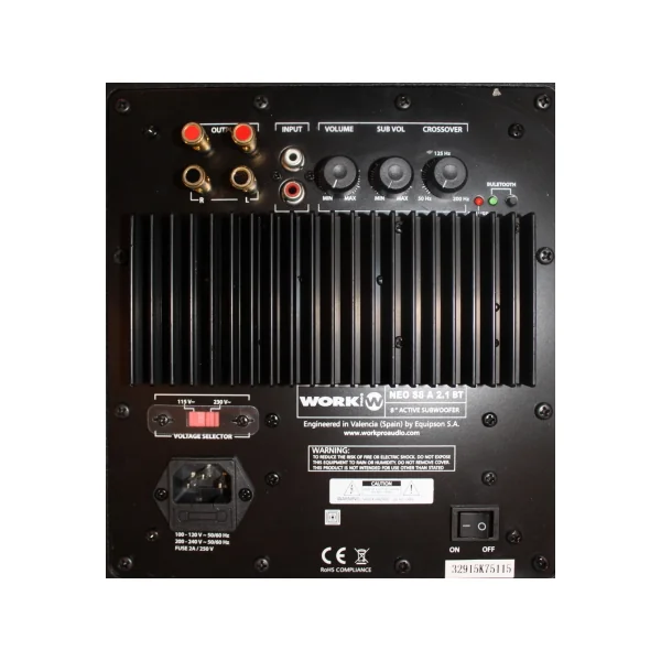 Ensemble Sonorisation Work NEO3 100BT Black caisson de basse mural + 2 satellites