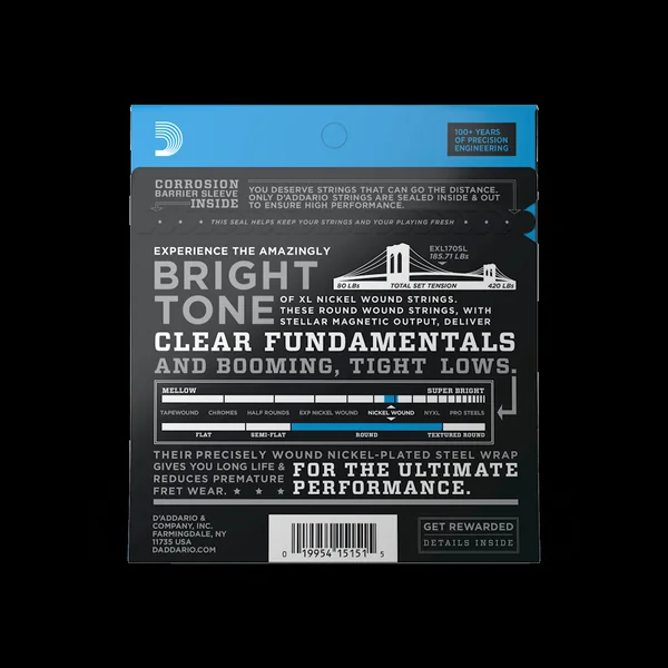 EXL170SL Bass (4) Light / Super Long Scale 45-100 - jeu de 4 cordes