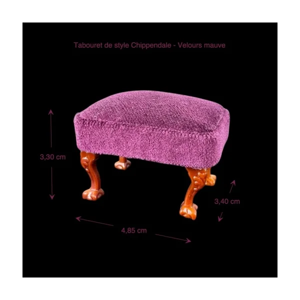 Fauteuil et tabouret – Style Chippendale