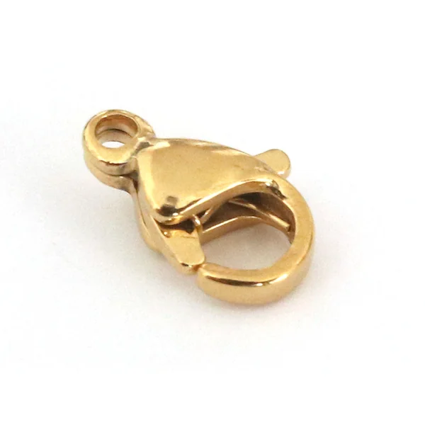 Fermoir mousqueton 11mm - doré à l'or fin
