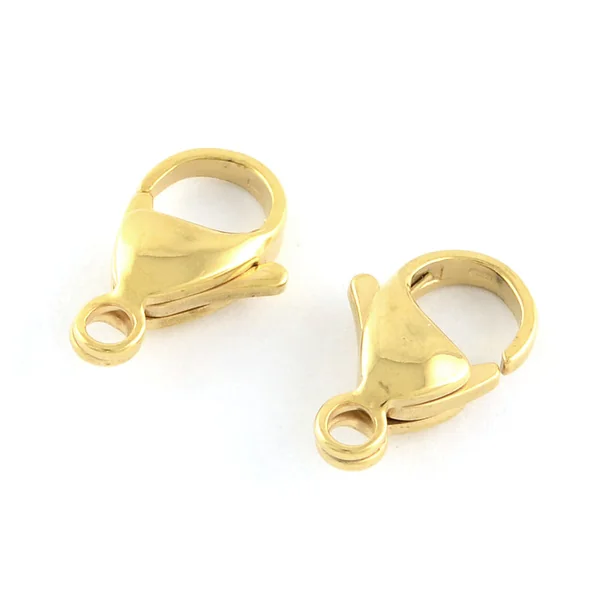 Fermoir mousqueton 9 mm - Doré à l'or fin
