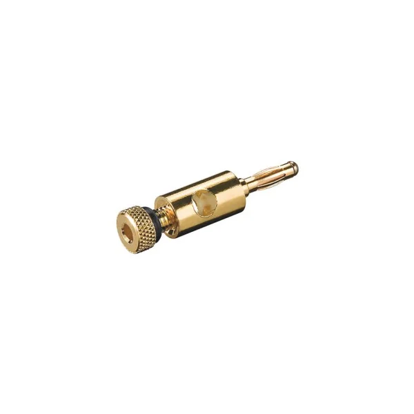 FICHE BANANE DORE MALE 4mm NOIRE POUR GROS CABLE 4/5mm² (6080)