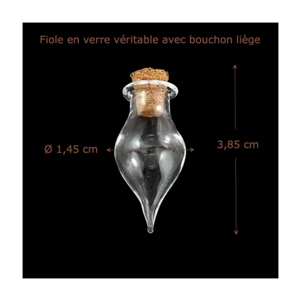 Fiole en verre avec bouchon de Liège