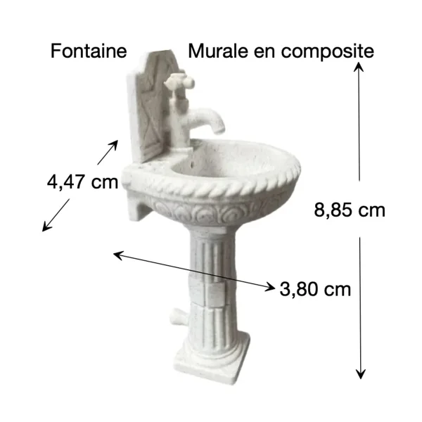 Fontaine murale décorative imitation pierre pour jardin miniature 1/12ᵉ