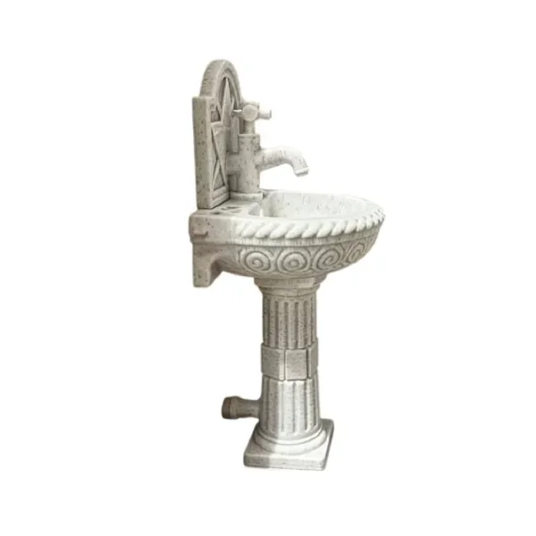Fontaine murale décorative imitation pierre pour jardin miniature 1/12ᵉ