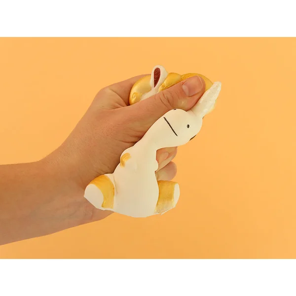 Gros squishy Licorne blanche et dorée