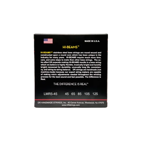 HI-BEAMS Stainless Steel 45-125 X-Long Scale - jeu de 5 cordes