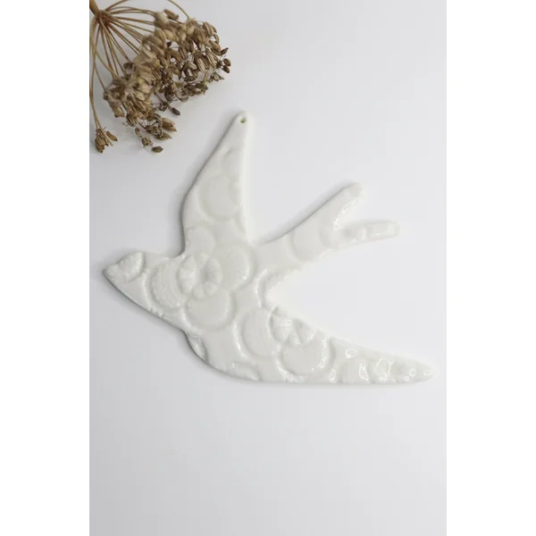 Hirondelle en porcelaine céramique décoration murale