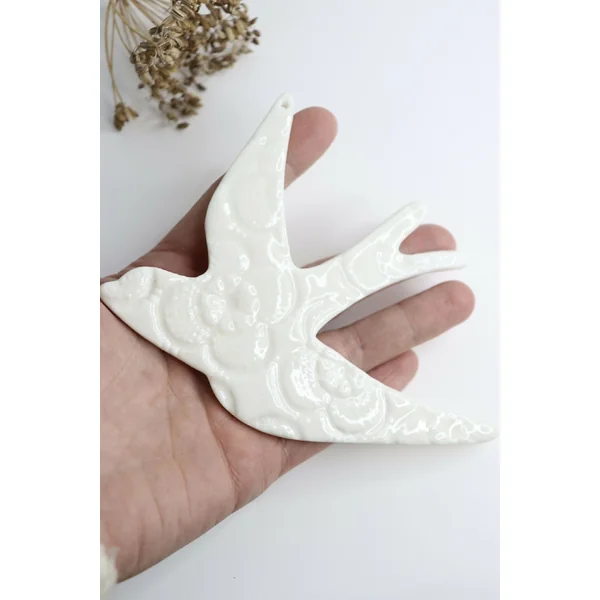 Hirondelle en porcelaine céramique décoration murale