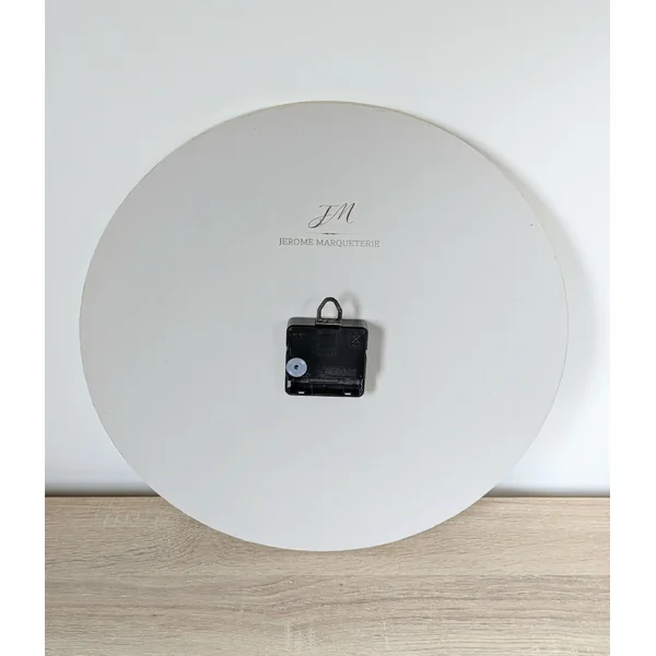 Horloge murale Ronde avec Marqueterie de paille Beige et Marron