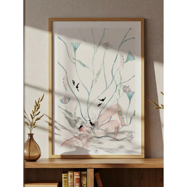 L' hybride sauvage illustration aquarelle A3