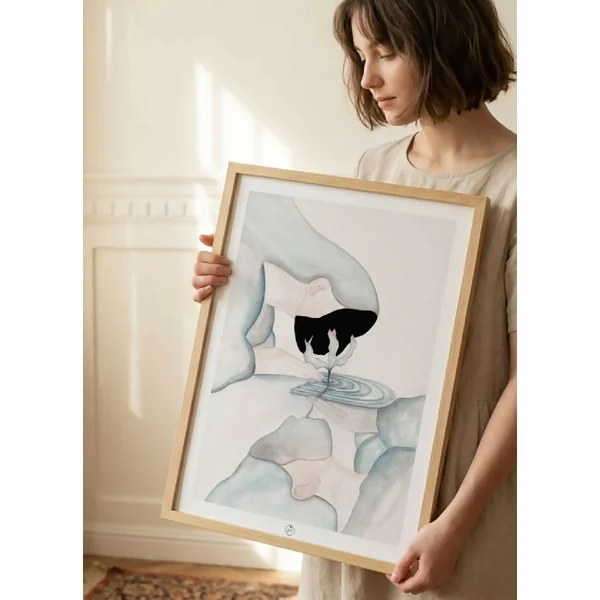 Le miroir de l’existence illustration aquarelle A3