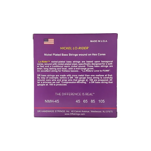 LO-RIDER Nickel Plated Steel 45-105 - jeu de 4 cordes