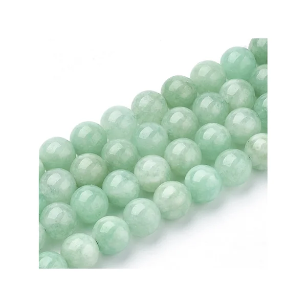 Lot de 15 perles naturelles rondes 6 mm - Jade verte