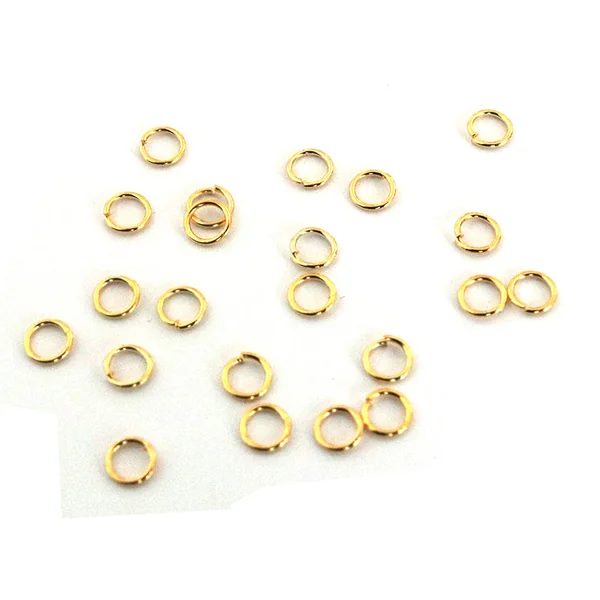 Lot de 20 anneaux 4mm - dorés à l'or fin