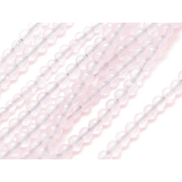 Lot de 50 perles naturelles 2 mm - Quartz rose