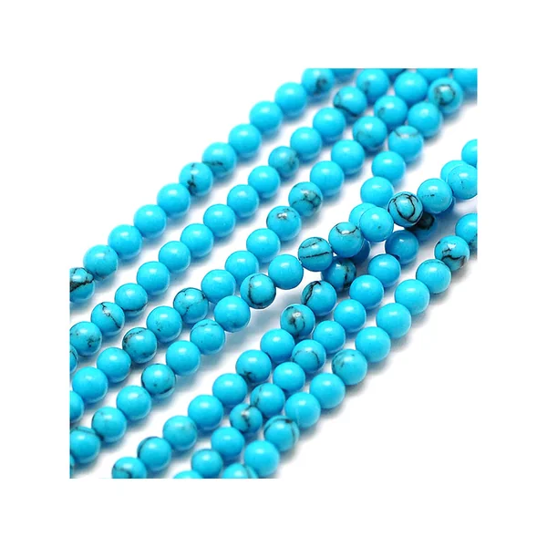 Lot de 50 perles naturelles 2 mm - Turquoise