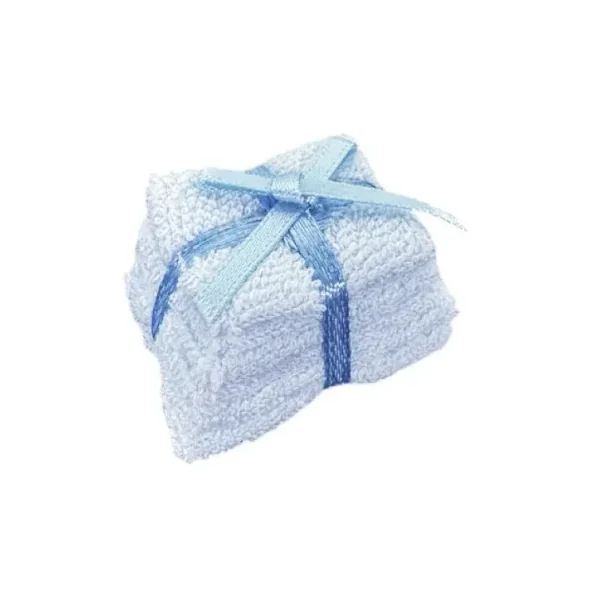 Lot de 6 serviettes de toilette miniature bleu 1/12e