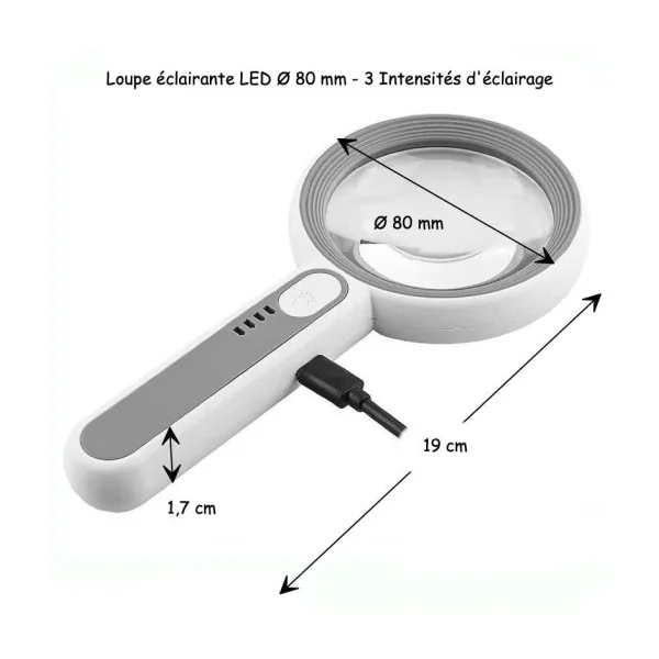 Loupe éclairante LED - 5X - 12X