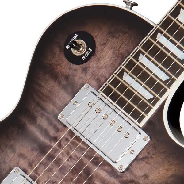 Mark Morton Les Paul Modern Quilt - translucent ebony burst satin