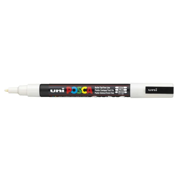 Marqueur posca - pointe fine 1,5 mm - blanc - PC3M
